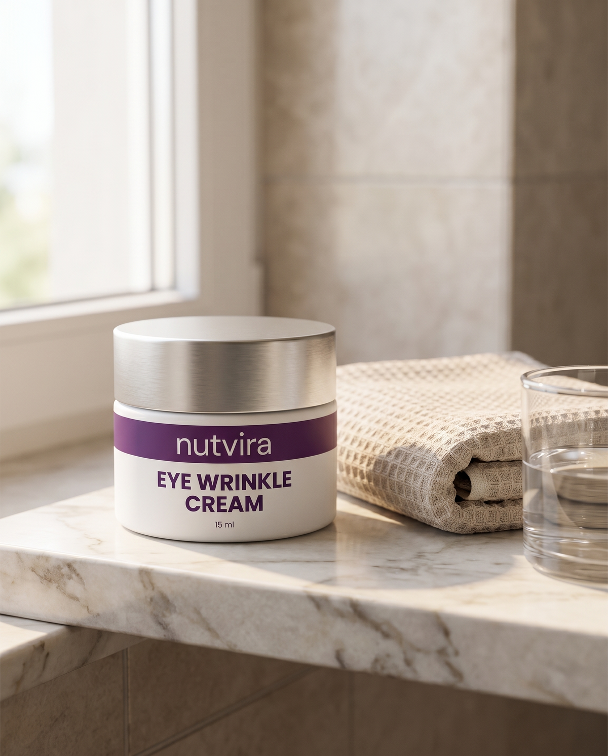 Nutvira Eye Wrinkle Cream in use