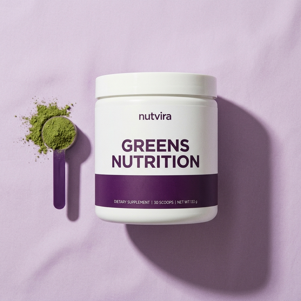 Nutvira Greens Nutrition flatlay
