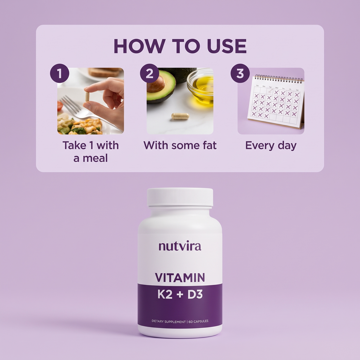 How to use Nutvira Vitamin K2 + D3